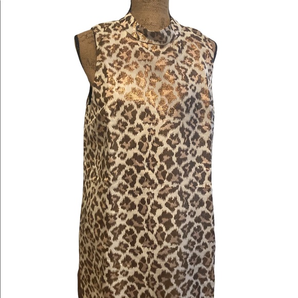 VENUS Metallic Leopard Sleeveless Dress - Picture 2 of 4